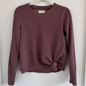 Madewell purple ribbed long-sleeve top